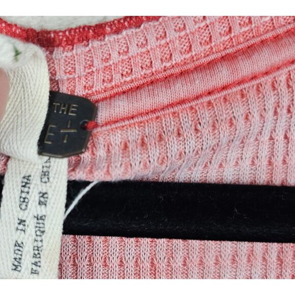We The Free Thermal Henley Womens Small Pink Long Sleeve Boho Waffle Knit Top - Picture 3 of 8